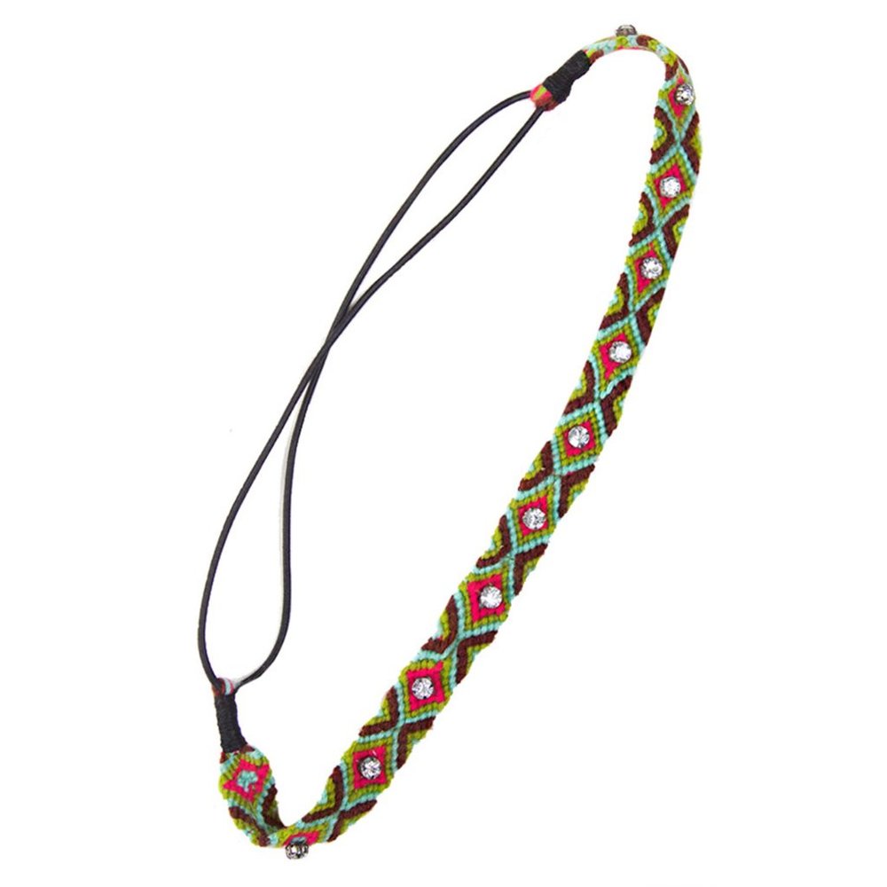 Diamond Pattern Stone Decorated Colorful Headband